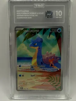 Misty'S Lapras Illustration Rare 194/182 Pokemon Destined Rivals TAG 10 GEM Mint - Image 1