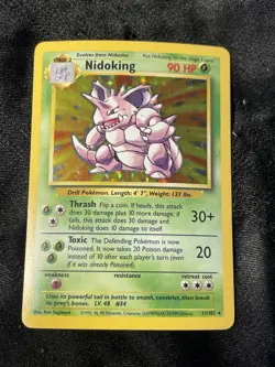 1999 Pokemon Unlimited Nidoking Rare Holo #11/102 LP - Image 1