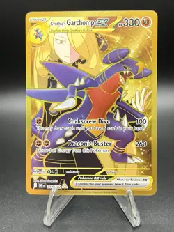 Pokemon TCG Cynthia's Garchomp EX 241/182 Gold Hyper Rare Holo Destined Rivals - Image 1