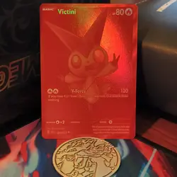 Pokemon Victini 171/086 Sv: Black Bolt Full Art Holo Black White Rare HP 80 - Image 3