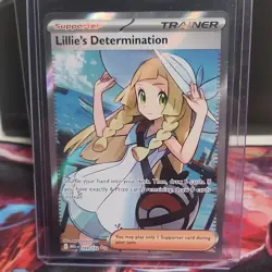 Pokemon Lillie's Determination Ultra Rare Full Art Holo 169/132 Me01 Trainer - Image 1