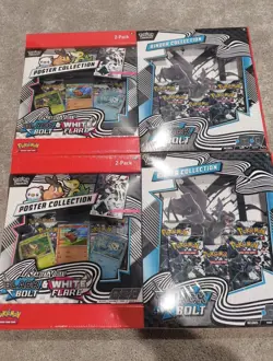 Pokemon 1 Black Bolt 1 White Flare Poster + Binder Collection Sams Club Lot of 2 - Image 1