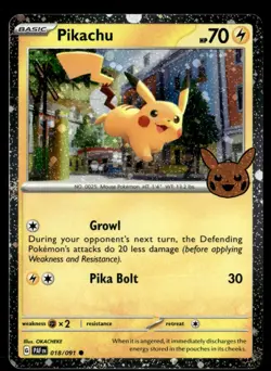 Pikachu - (Cosmos Holo) Trick or Trade BOOster 2024 018/091 NM Pokemon TCG - Image 1