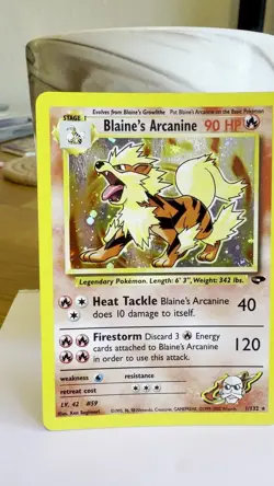 Pokemon TCG Blaine's Arcanine #1 [LP] Gym Challenge Vintage Holo - Image 2