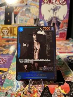 One Piece Dracule Mihawk P-052 Live Action premium English card foil - Image 1