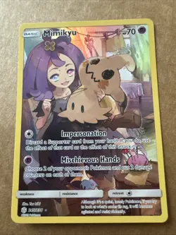 Pokemon Mimikyu TCG Sun & Moon Cosmic Eclipse Holo Card 245/236 Secret Rare NM - Image 1