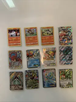 Lot Of 12 Used Pokemon Cards (3 GXs, 6 EXs, 3 Normal/ Worn Corners And Marker - Image 1