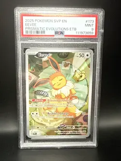 Pokemon Eevee TCG 173/225 SVP Prismatic Evolutions Black Star Promo PSA Mint 9 A - Image 1