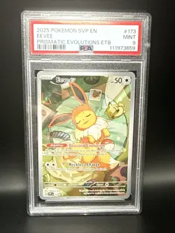 Pokemon Eevee TCG 173/225 SVP Prismatic Evolutions Black Star Promo PSA Mint 9 A - Image 2