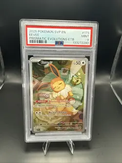 Pokemon Eevee TCG 173/225 SVP Prismatic Evolutions Black Star Promo PSA Mint 9 B - Image 2