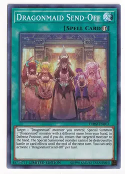 Yu-Gi-Oh Card - CHIM-ENSE3 - DRAGONMAID SEND-OFF (super rare holo) LP - Image 1