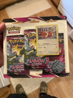 Pokemon Fusion Strike 3-Pack Blister w/ Eevee Promo- 10 Cards / Pack - SEALED - Image 1