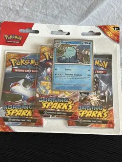 Pokemon Cards Scarlet Violet Surging Sparks 3 Pack Booster Blister Quagsire New - Image 1