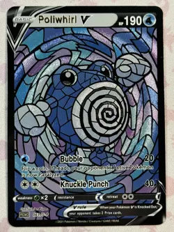 Poliwhirl CUSTOM Stained Glass Holo Van Gogh Shiny Card For Display Only - Image 1
