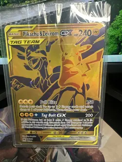Pokemon TCG Pikachu & Zekrom GX SM248 JUMBO Gold Ultra Rare Promo Card NM - Image 1