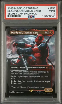 MTG Rainbow Foil Deadpool Trading Card PSA 9 - Image 1
