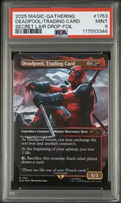 MTG Rainbow Foil Deadpool Trading Card PSA 9 - Image 3
