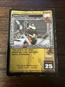 WWE Raw Deal Kane’s Tombstone Piledriver SS2 Foil Card Kane CCG - Image 1