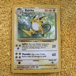 Pokemon TCG Raichu Base Set 14/102 Holo Unlimited Holo Rare - LP - Image 1