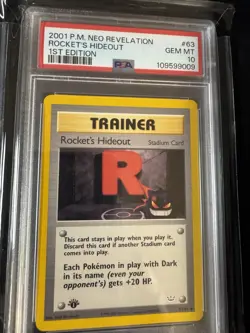 Pokemon Rocket's Hideout Gengar 63/64 1st Edition Neo Revelation PSA 10 - Image 1
