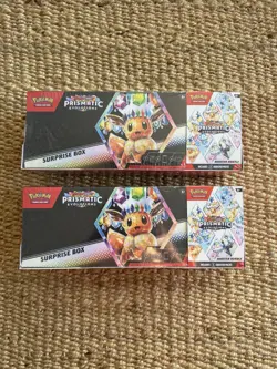 LOT OF 2: Pokemon Prismatic Evolutions Surprise Box + Booster Bundle Sams Club - Image 1