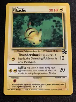 2000 Pokemon Pikachu Black Star Promo 27 - WOTC - Image 1