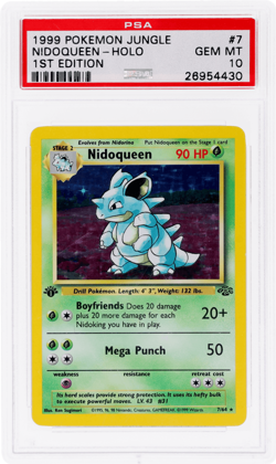 1999 Pokemon Jungle Nidoqueen 1st Edition Holo #7 PSA 10 - Image 1