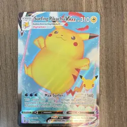 Pokemon Surfing Pikachu VMAX Ultra Rare Holo 009/025 Celebrations 310 HP - Image 1