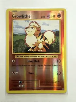 Pokemon TCG - Growlithe - XY Evolutions - 17/108 - Reverse Holo - Mint - Image 1