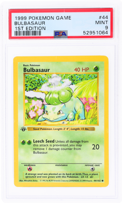 1999 Pokemon Base Set Bulbasaur 1st Edition #44 PSA 9 - Image 1