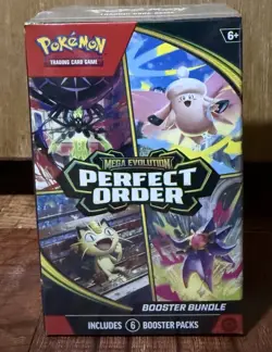Pokemon TCG: Mega Evolution-Perfect Order Booster Bundle (6 Packs) New Sealed - Image 1