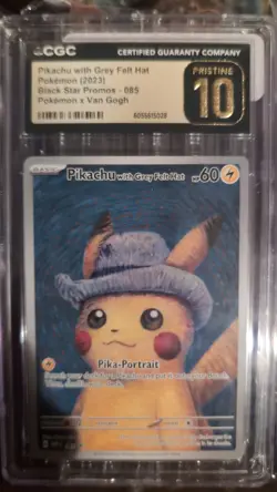 Cgc Pristine Pikachu with Grey Felt Hat Pokemon (2023) Black Star Promos - 085 - Image 1