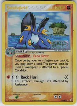 Pokemon TCG Swampert Rare Reverse Holo Crystal Guardians 27/100 - Image 1