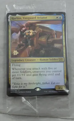 Magic The Gathering Harbin, Vanguard Aviator Rare Prerelease Foil Card BRO - Image 1