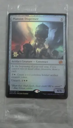Magic The Gathering Platoon Dispenser Rare Prerelease Foil Card BRO - Image 1