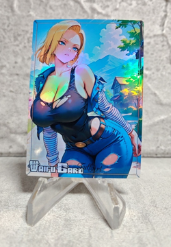 Android 18 Dbz Trading Card Waifu Goddess Story Anime Girl holo Karte Manga Art - Image 1