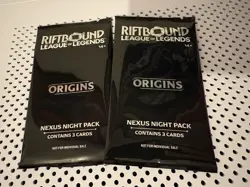 Riftbound Origins Nexus Night Pack Sealed English 3-Card Pack Sealed Promo 2x - Image 1