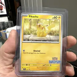 Pikachu SVP214 Illustration Contest 2024 Promo Pokemon Card SV BSP PTCG NM - Image 1