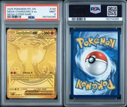PSA 9 MINT Pokemon Mega Charizard X ex Gold 130/094 Phantasmal Flames English - Image 1