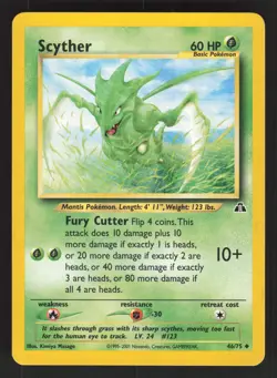 Scyther 46/75 Pokemon TCG Neo Discovery MP - Image 1