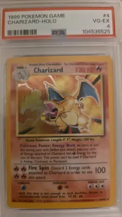 1999 Pokemon Game Charizard -Holo 4/102 PSA 4 - Image 1