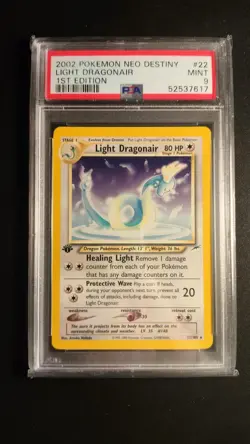 PSA 9 LIGHT DRAGONAIR 22/105 NEO DESTINY 1ST EDITION 2002 POKEMON TCG - Image 1