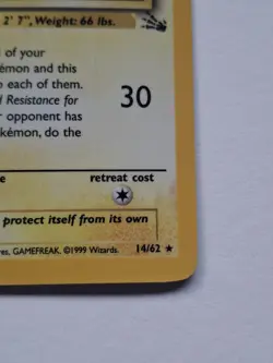 1999 Pokemon Raichu 14/62 Fossil Holo 1st Edition LP - Image 5