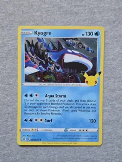 Kyogre 003/025 Celebrations Holo Rare Pokemon TCG 2021 - Image 1