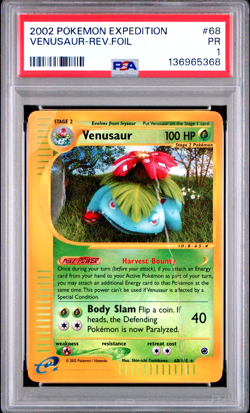 PSA 1 2002 Expedition Venusaur REVERSE Holo Foil 30/165 WOTC Pokemon - Image 1