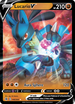 Lucario V - Fusion Strike Pokemon TCG FST #146 Rare Holo V NM - Image 1