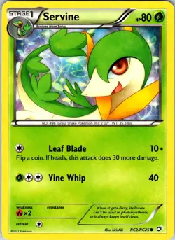 Servine RC2/RC25 Legendary Treasures: Radiant Collection Pokemon NM Holo - Image 1