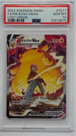 2022 Pokemon SWSH FA/Pikachu VMAX #TG17 Full Art PSA 10 GEM MINT - Image 1