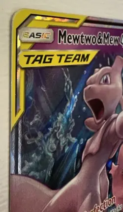 Mewtwo & Mew GX 71/236 Tag Team Holo Sun & Moon Unified Minds Pokemon ULTRA RARE - Image 3