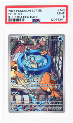 2024 Pokemon Scarlet and Violet Stellar Crown Squirtle Illustration Rare PSA 9 - Image 1